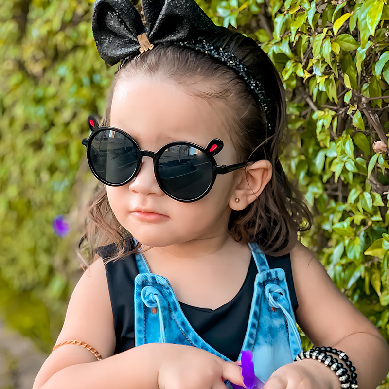 New Fashion Trend Children's Sunglasses Cute Transparent Cartoon Child Aviator Sunglasses Round Frame Rabbit Sunglasses
