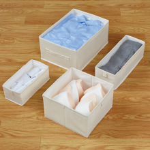 帆布抽屉袜子收纳盒棉麻布内衣裤整理分格收纳箱折叠无盖挂袋配套