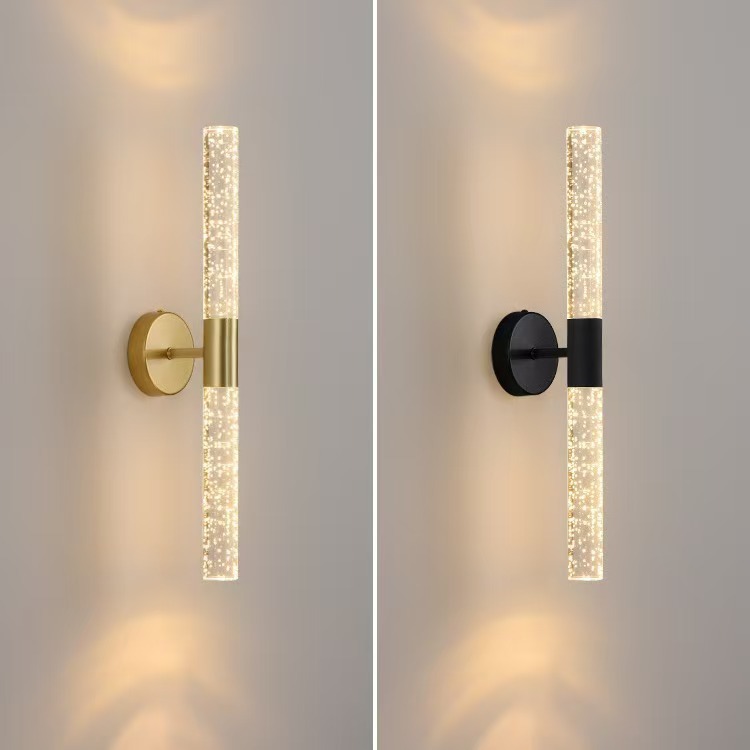 Lámpara de Pared Redonda Doble de 2 Cabezas de Hierro y Acrílico LED para Sala de Estar y Dormitorio