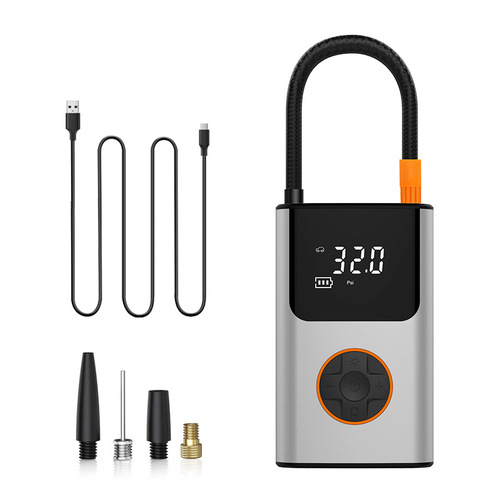 Mini portable self-propelled electric tire pump for cars with wireless charging smart digital display car air pump