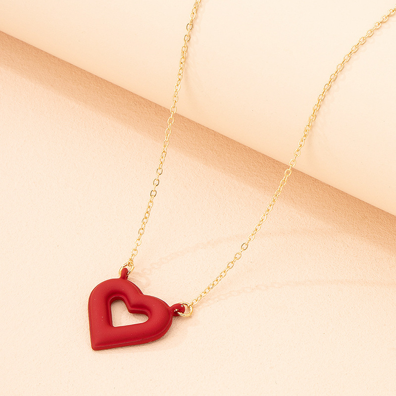 Multi-layer Cute Red Heart Stone Clavicle Women's Chain Wholesale display picture 3