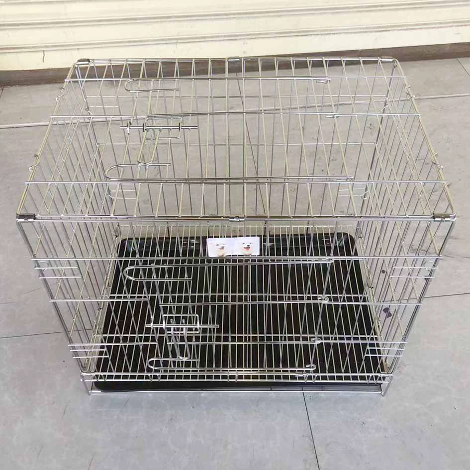 Складывая Клетка Собаки Нержавеющей Стали Прочный Без Ржавчины Кошка Клетка Крытый Тедди Пудель Клетка Маленькие и средние собаки Открытый клетка