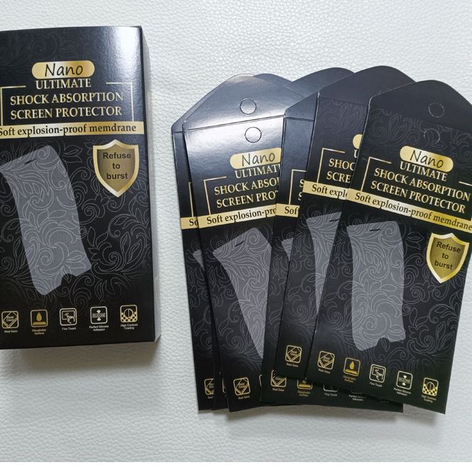 Caja de Empaque para Protector de Pantalla de Celular 10 en 1 de Cartón y Plástico