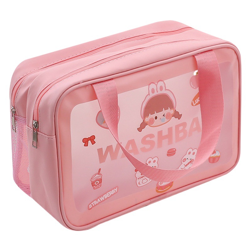 Bolsa de cosméticos, bolsa de almacenamiento de producto portátil e impermeable de gran capacidad, bolsa de lavado de separación seca y húmeda de viaje, bolsa de mano, liquidación con pérdidas