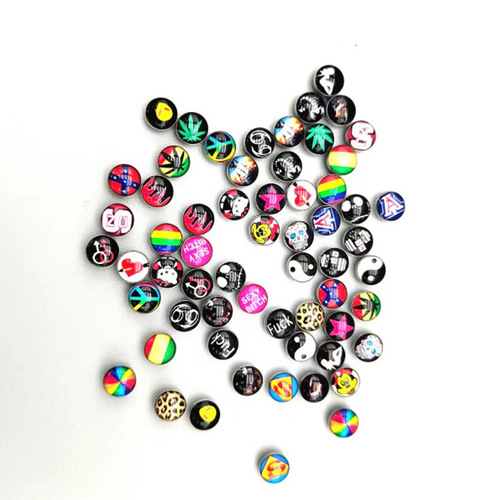 Manufacturer of body piercing jewelry, European variety of mixed colors, various mixed color patterns, stainless steel oil dripping tongue nails