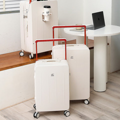 Trendy Wide Handle Luggage Hard Case Lightweight Zipper Case Waterproof 20 Inch Carry-On Suitcase Password Travel Luggage for Men and Women