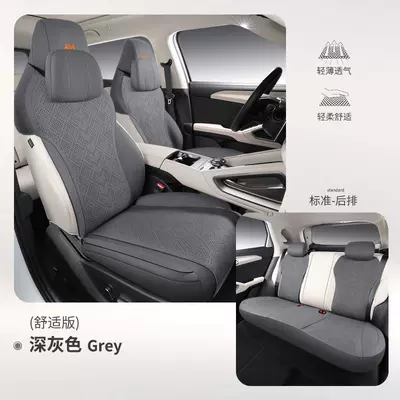 Modelə uyğun (Original) oturacaq örtükləri | Seasons Universal Seat Cover - five-seat-comfort-version-dark-gray-no-armrests-in-the-back-row-byd-yuan-up2024-2025-model
