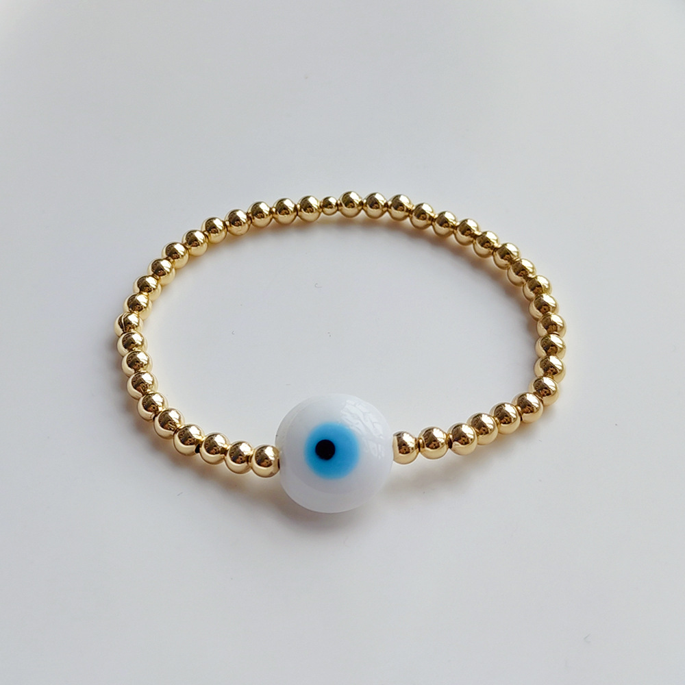 Daily Occasion Retro Devil's Eye Glass Copper Plating 18k Gold Plated Bracelets