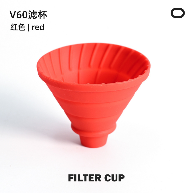 手淹れコーヒー V40% off スタックフィルターカップ ドリップ式円錐形ポータブルフィルターカップ プラチナシリコンフィルター アウトドアキャンプ用|undefined