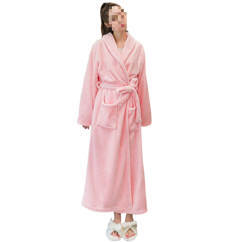 厚手のロングタイプのフランネルのカップルの寝衣の女性のサンゴのベルベットの家の服の冬のパジャマの浴衣の男性の秋|undefined