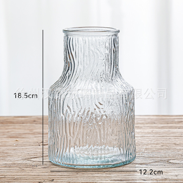 Retro light luxury relief transparent French mini glass vase living…