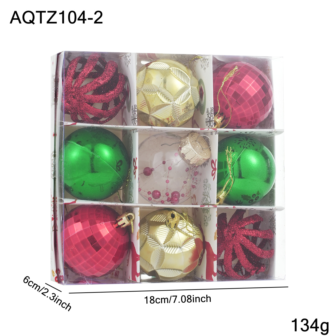 Nuevos productos transfronterizos paquetes de colgantes de bolas de Navidad en caja decoración de árboles de Navidad decoración de atmósfera de vacaciones decoración de colgantes en stock image 9