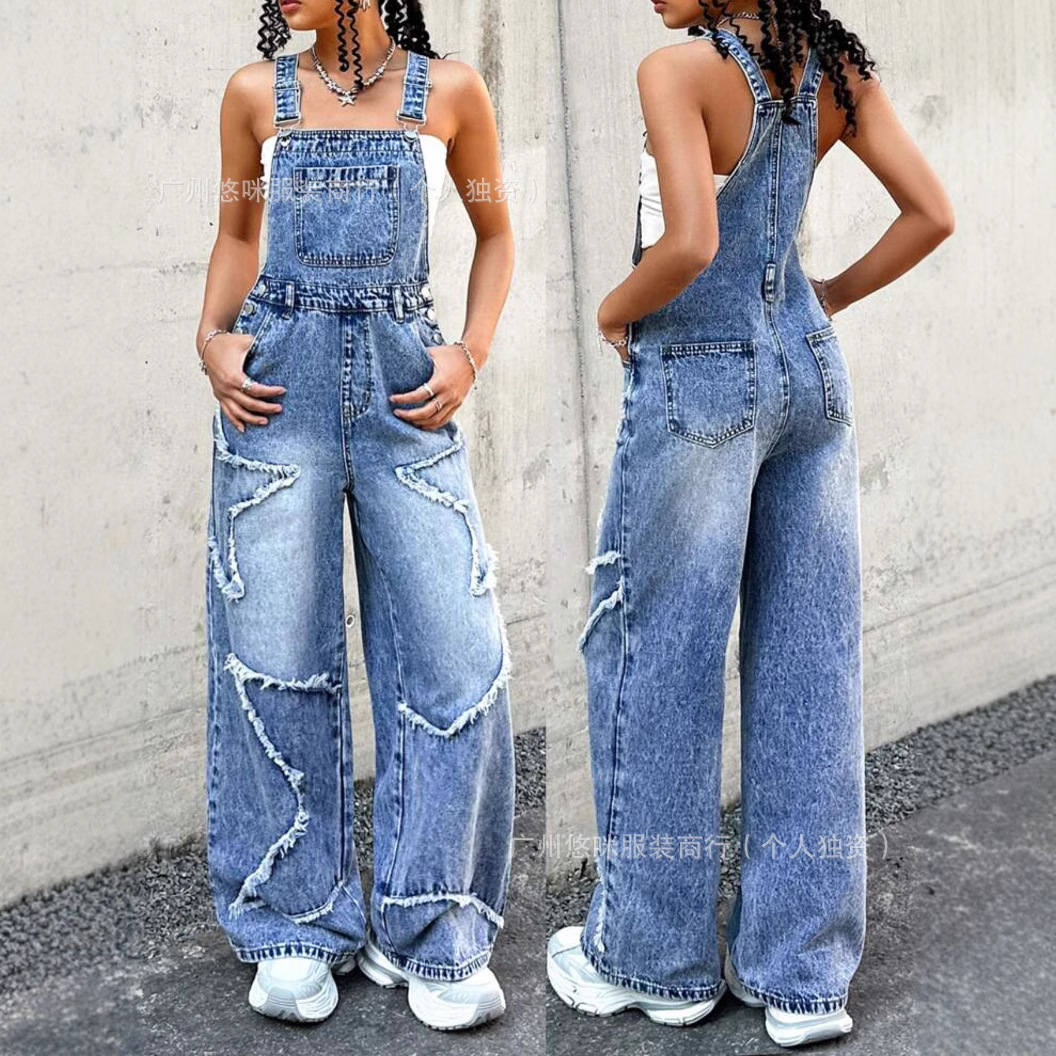 Denim Overalls Jumpsuit Wholesale Women's Denim Jumpsuit Suit Ready for Sale Wholesale