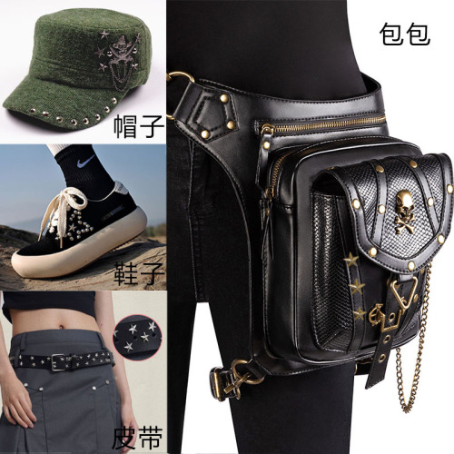 Large quantity discount, concave convex DIY five-pointed star belt decoration punk five-pointed star rivet 3D five-pointed star rivet fastener