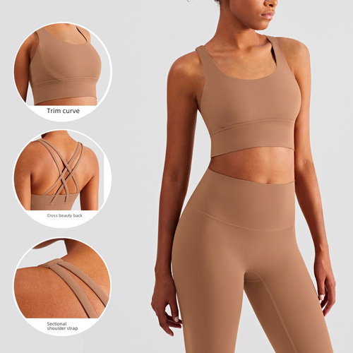 Love Degree Summer New Bare Sensual Yoga Bra Double Line Cross Sexy Back Workout Tank Top Slimming Sports Bra