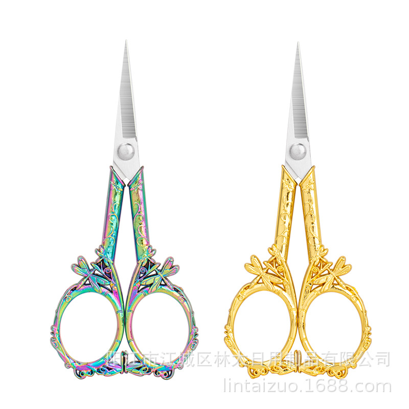 Aleación de aluminio tijeras pequeñas Mini tamaño pequeño oficina de acero inoxidable hogar hilo hecho a mano tijeras de bordado puntiagudo tijeras de té