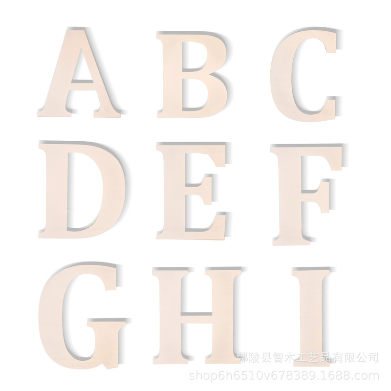 Wooden Crafts Non-Standard DIY Capital Letter Pendants Simple Home Decoration Ornaments Wooden Hanging Decorations