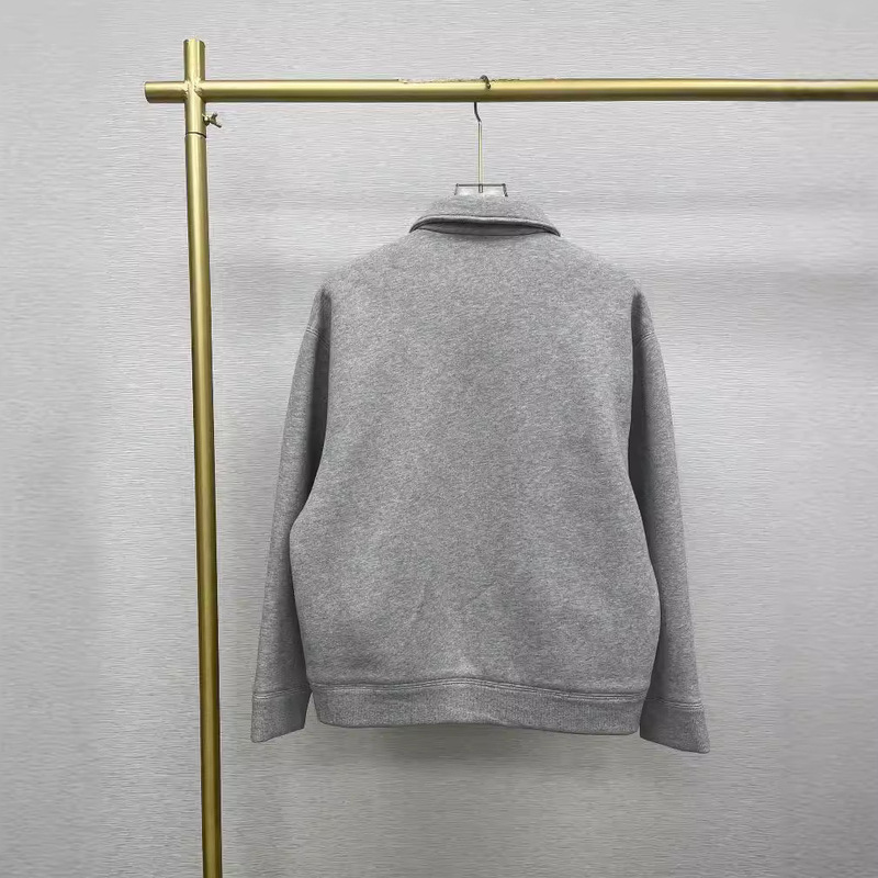 M's 2025 初秋の新作パッチ刺繍レターロゴスペースコットンジッパースウェットシャツ男性と女性用|undefined