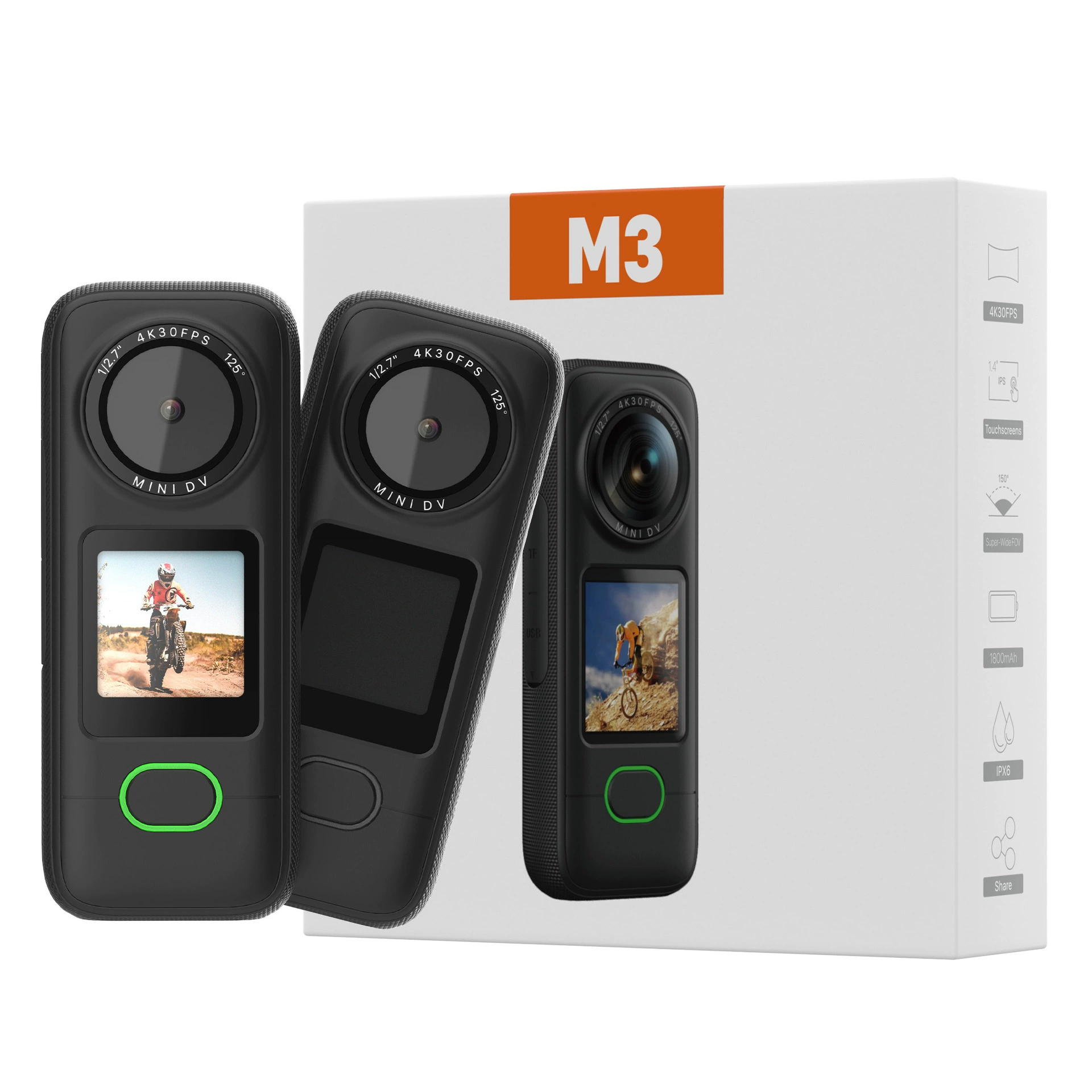 4K спортивная камера для езды на велосипеде, водонепроницаемая, с защитой от сотрясений, HD, Wi-Fi, сенсорный экран, записывающее устройство для вождения, камера с откидным карманом, брюки, большой угол для большого пальца