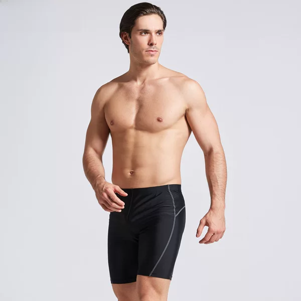 Fashionable Swimming Trunks for Men, Anti-Embarrassment Five-Point Swimming Trunks, Quick-Drying Racing Sports Men's Mid-Leg Professional Training Swimming Trunks