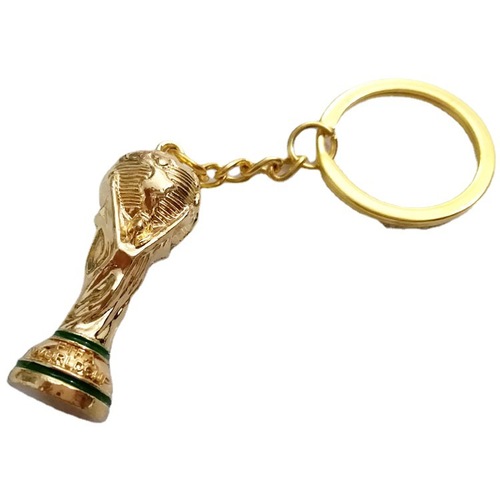 Mini World Cup Trophy Zinc Alloy Keychain Football Gold Cup Fan Metal Ornament Souvenir