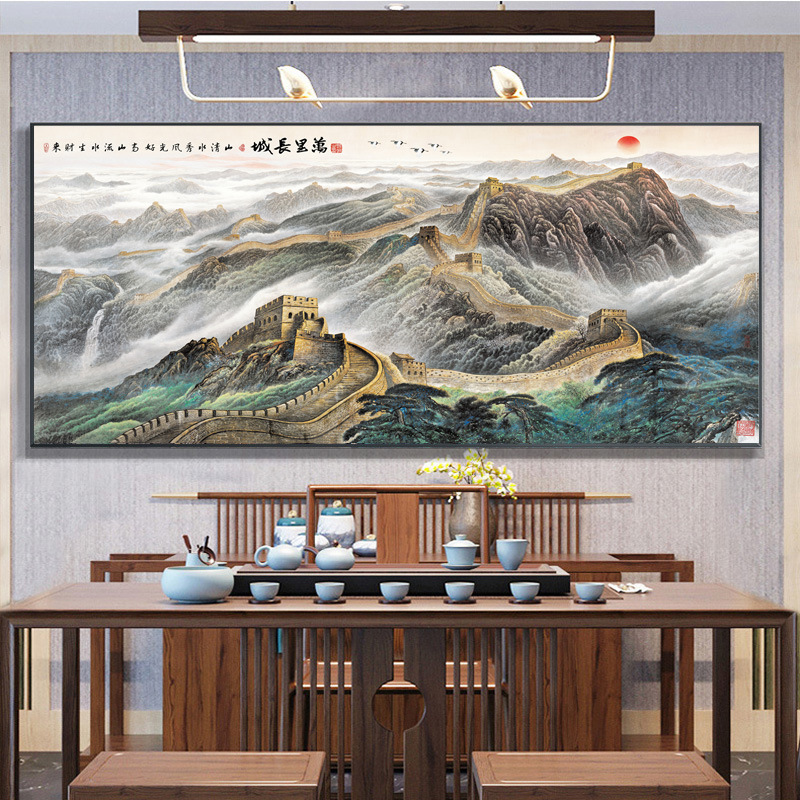 万里长城（主图款） / 100*40 PS原木+油画布