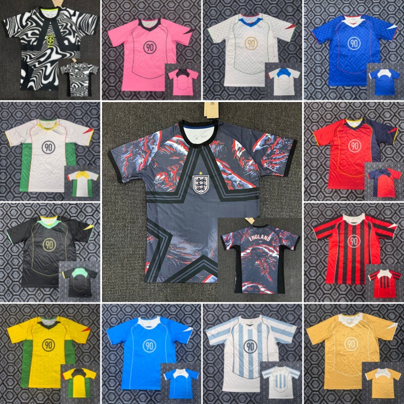 2526 Thai Version Trendy Football Jersey Barcelona Collaboration Edition Brazil 8090 Hollywood Collaboration Jersey T-Shirt Cross-Border 2526 Thai Version Trendy Football Jersey Barcelona Collaboration Edition Brazil 8090 Hollywood Collaboration Jersey T-Shirt Cross-Border