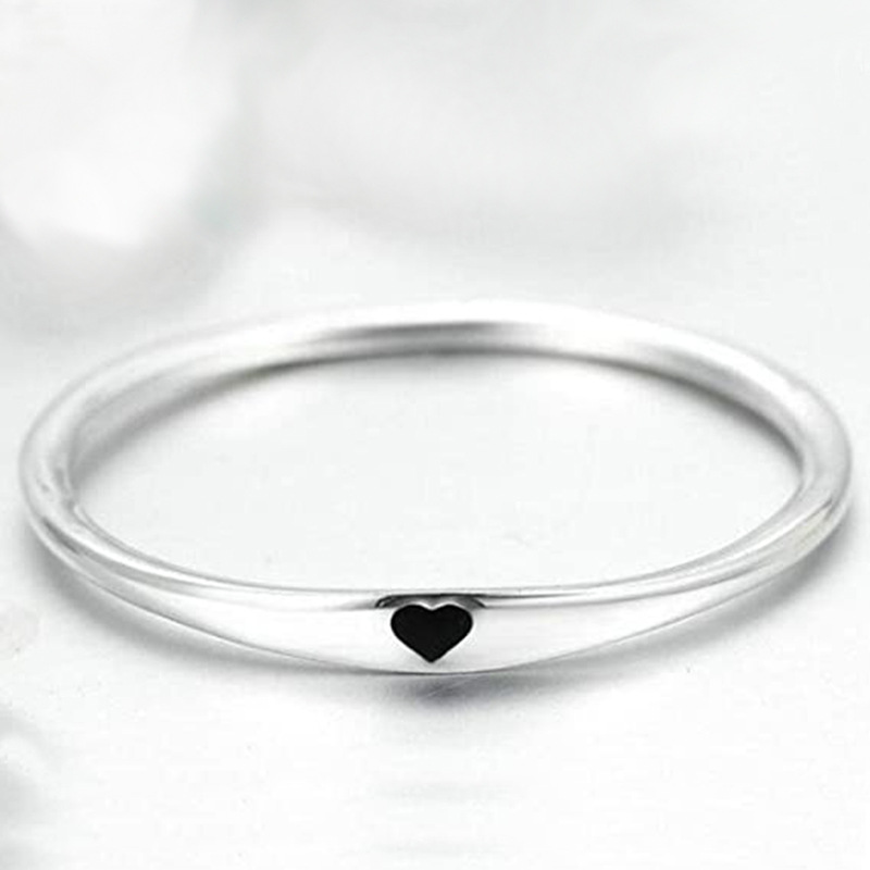 Women'S Gender Simple Style Heart Shape Titanium Steel Plating Rings