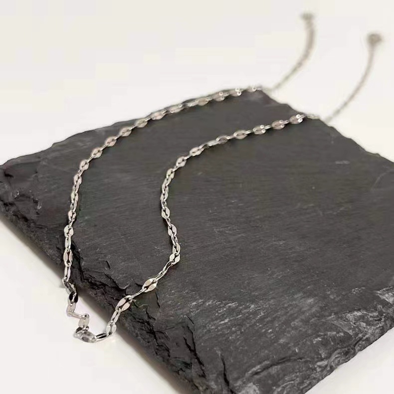 14g Weight Necklace Classification 1 Piece Quantity Daily Occasion Titanium Steel Material Geometric Pattern Women'S Gender Chain Design Simple Style Style Simple Style Geometric Titanium Steel Chain Necklace 5