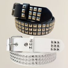 跨境新款朋克欧美金字塔cybery2k亚文化哥特四方珠铆钉皮带腰带