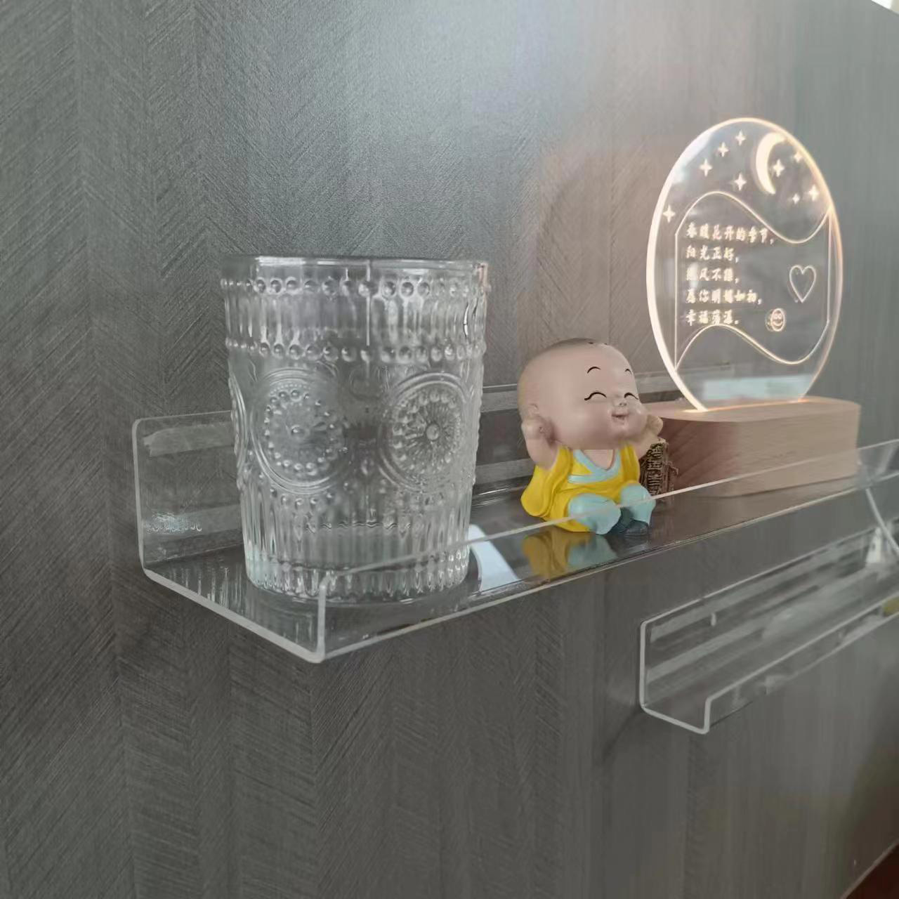 直销亚克力透明U型壁挂置物架 有机玻璃摆放架墙摆物架花盆展示架