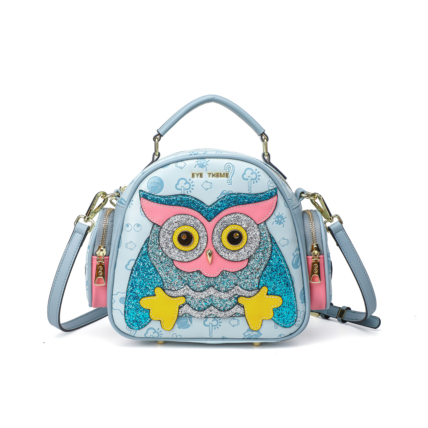 Personalidad de moda damas animales de dibujos animados mochila de hombro multipropósito colisión de colores versátil no colisión 2878 #