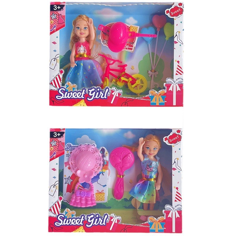 Comercio exterior único al por mayor transfronterizo caja de regalo set pequeña Kelly Kelly Barbie muñecas juguetes de niña casa