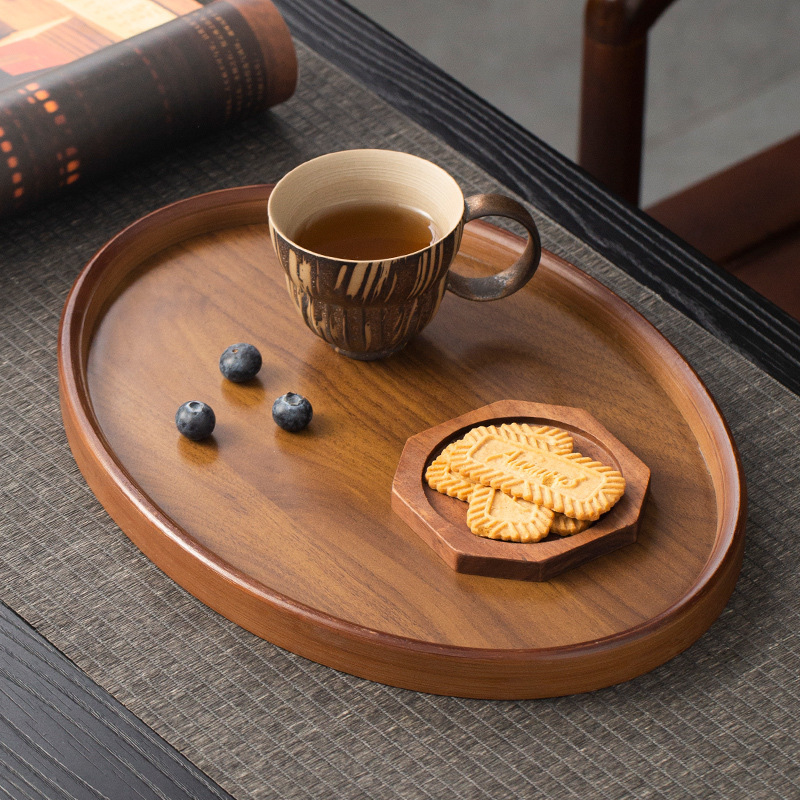 Environmentally Friendly Tea Snack Storage Tray, Dry Bubble Table, Chinese Tea Cup Tray, Afternoon Fruit Tray, Household Bamboo Tray