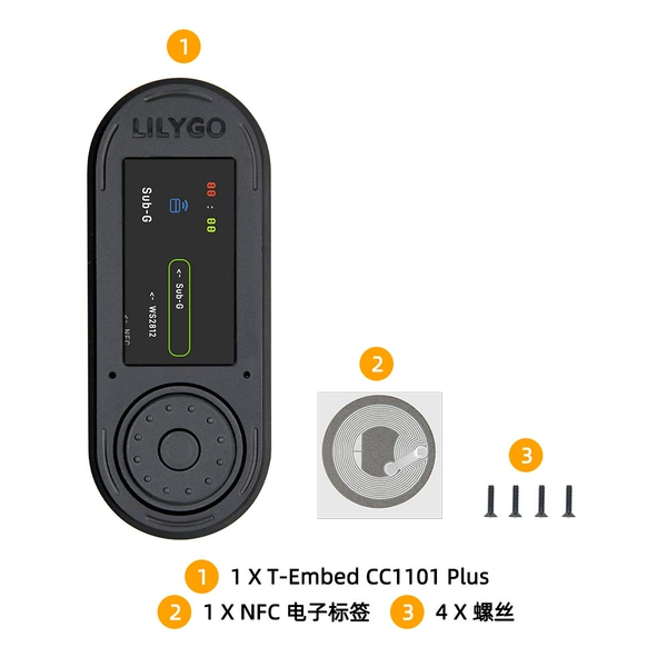 T-Embed CC1101 Plus чёрный корпус
