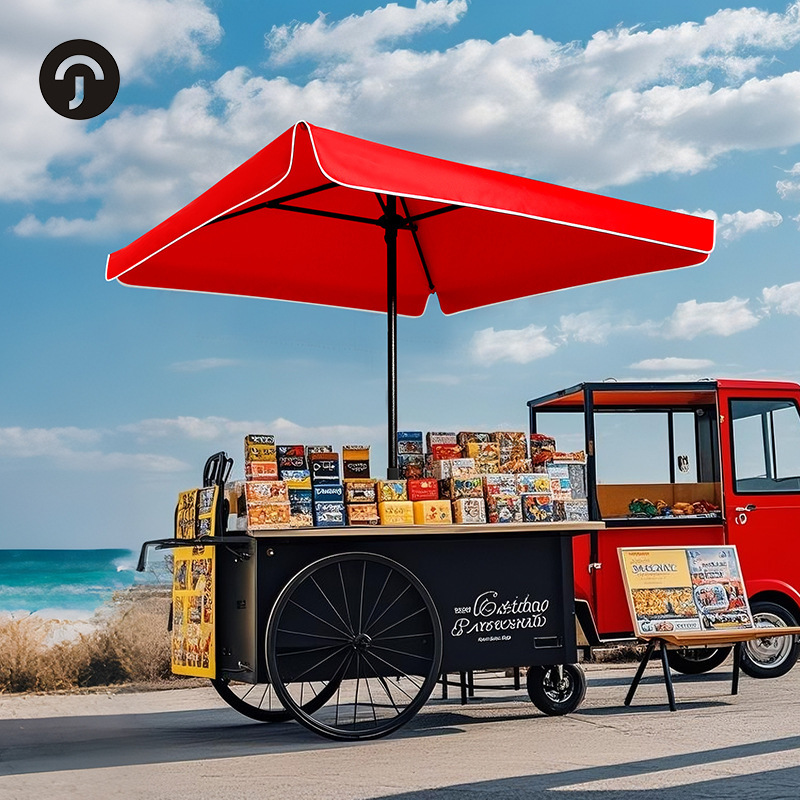 Sun Umbrella Internet Celebrity Street Stall Large Umbrella Commercial Sunshade Sun Protection Rectangular Thickened Umbrella Outdoor Commercial Stall