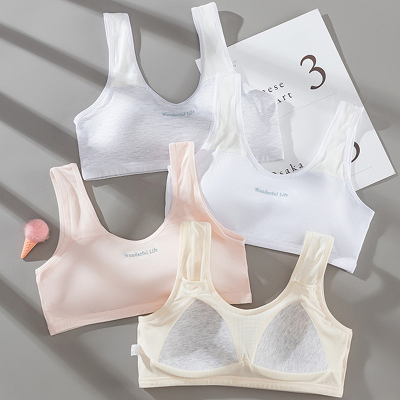 Junior high school girl fixed cup bra development sports underwear female adolescent breathable vest thin Junior high school girl fixed cup bra development sports underwear female adolescent breathable vest thin