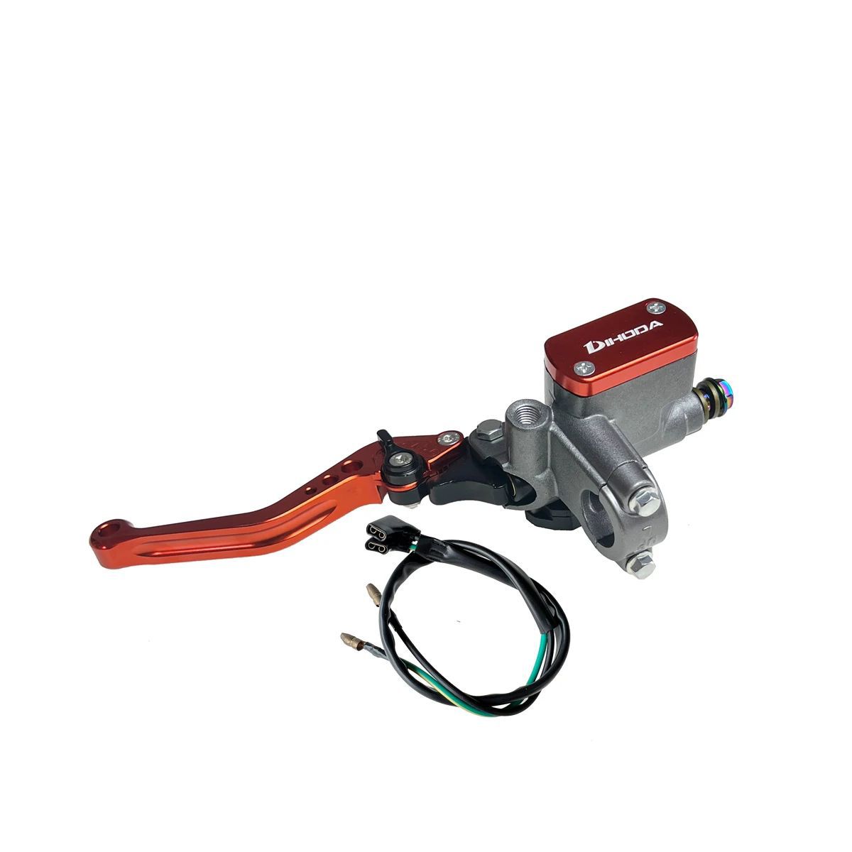 Universal modified hydraulic brake master cylinder for motorcycles and electric bikes with six-speed adjustable handle and power-off switch