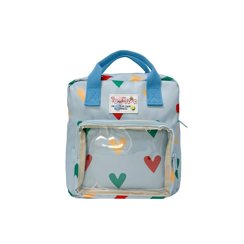 Mochila escolar para bebé de jardín de infantes dulce amor estilo occidental ventana pequeña transparente mochila para niños y niñas mochila para niños nueva