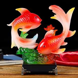Carp Goldfish Year after Year Decoration Home Decorations Housewarming New House Gift Living Room TV Wine Cabinet Meaning Good