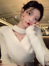 软糯短款水貂绒毛衣女冬季新款交叉显瘦挂脖上衣内搭针织打底衫韩