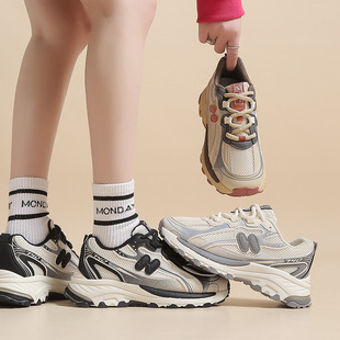 Spring and Autumn breathable clunky sneakers women's shoes 2024 New versatile mesh breathable sports shoes muffin casual platform
