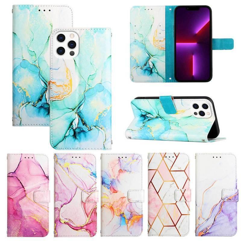For Samsung S22 Marble Leather Case A13 Card Flip Wallet Stand Mobile Phone Case M53 Painted Protective Case For Samsung S22 Marble Leather Case A13 Card Flip Wallet Stand Mobile Phone Case M53 Painted Protective Case