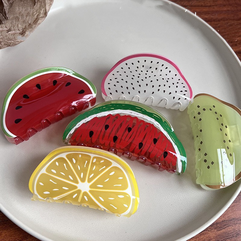 Hair Clip, Hair Claws Hair Accessories Type 1 Piece Quantity Sweet Women'S Fruit Fish Shark Acetic Acid Sheets Hair Clip Hair Claws