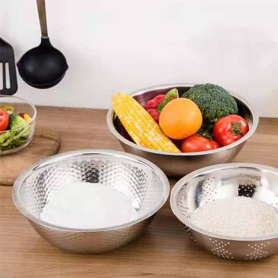 厂家直供创意款不锈钢米筛三件套 多用盆礼品组合套装 厨房淘米筛|ms