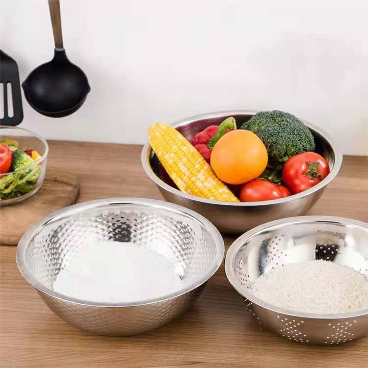 厂家直供创意款不锈钢米筛三件套 多用盆礼品组合套装 厨房淘米筛|ms