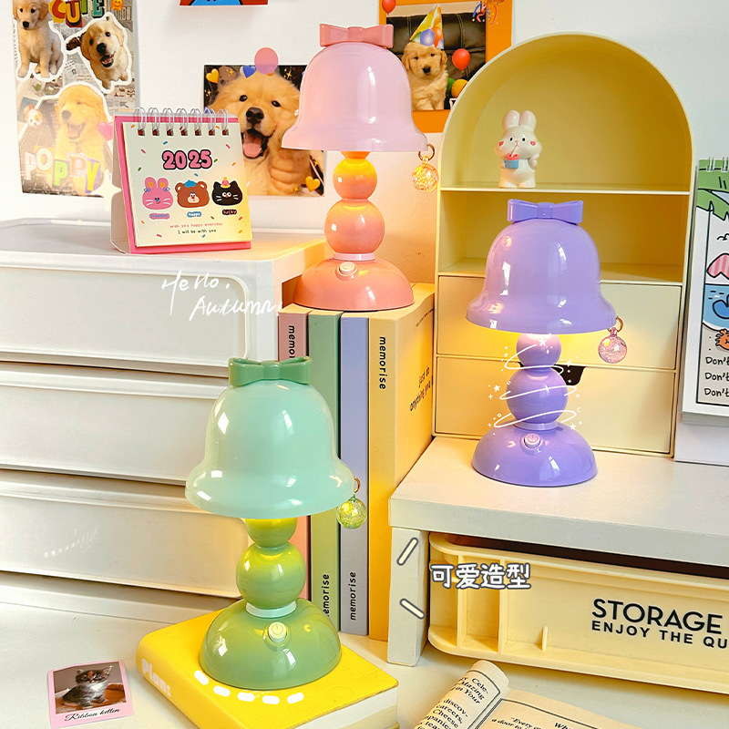 New Creative Cute Bow Retro Night Light Mini Desktop Ornament Lamp Student Bedroom Led Atmosphere Light