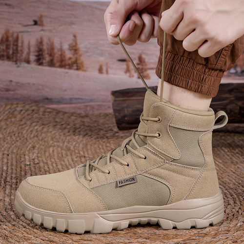 Autumn/Winter High-Top Outdoor Military Boots Fashion Casual Shoes Outdoor Hiking Trekking Boots High-Top Martin Boots Combat Training Boots