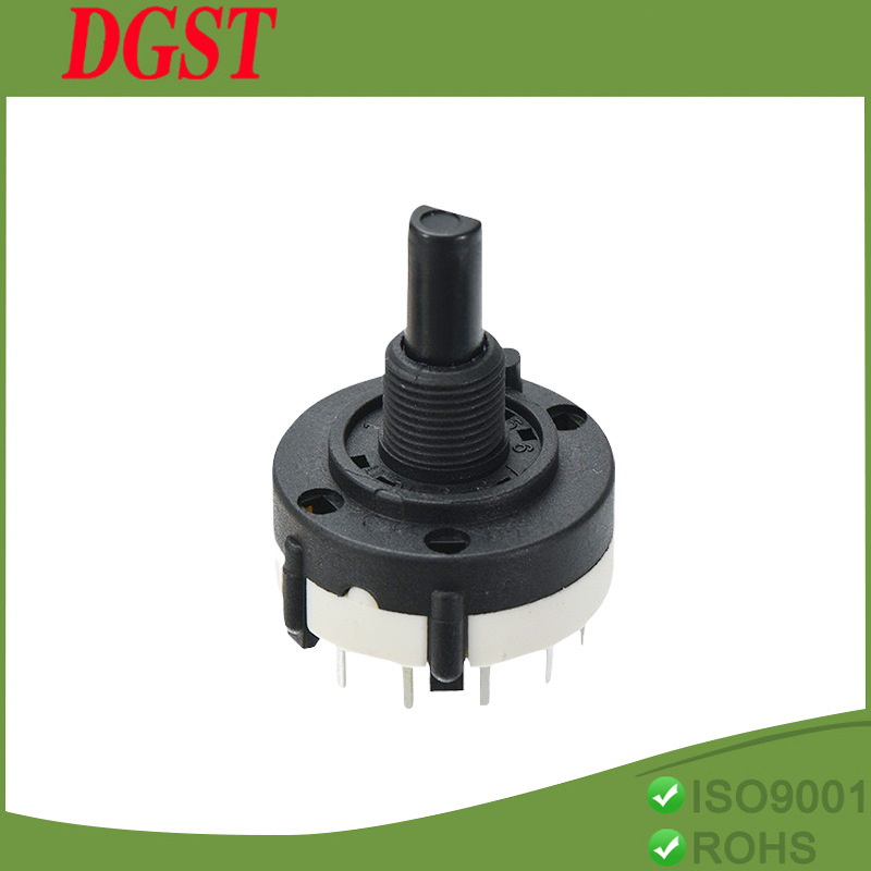 RS26档位开关圆形方形旋钮开关带复位11档位开关30度45度旋转厂家