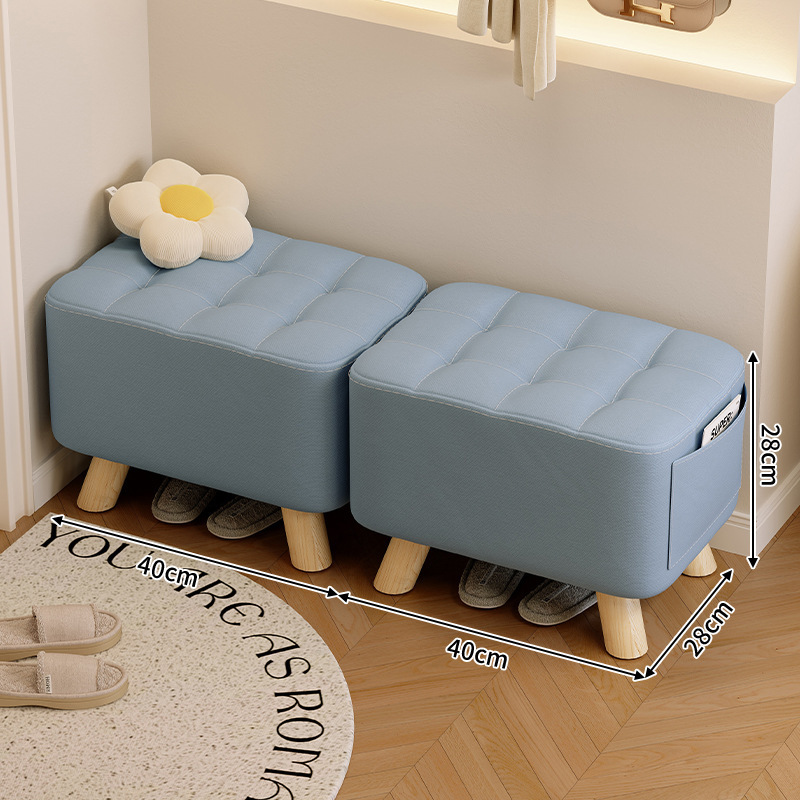 Taburetes de sala de estar caseros taburetes de sofá cojín de paquete suave taburete pequeño taburete de cambio de zapatos simple y moderno